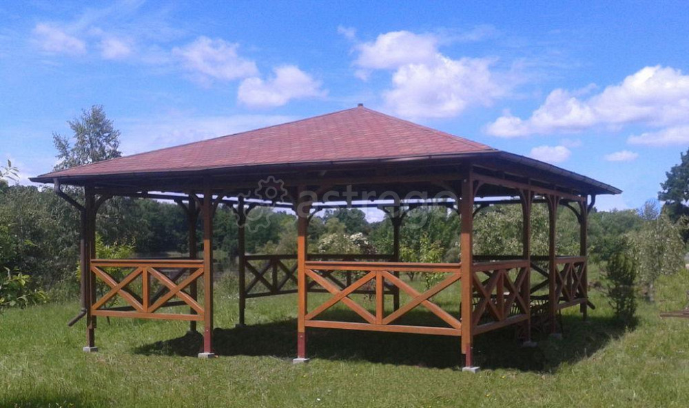 Беседка деревянная с четырёхскатной крышей из битумной черепицы Калининград - изображение 1
