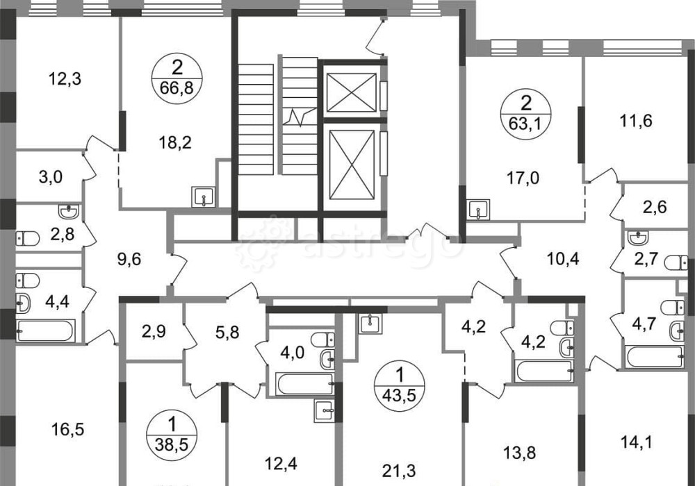 2-комн. квартира, 63 м2, 2/17 эт. Москва - изображение 10