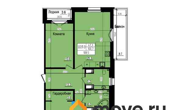 3-комн. квартира, 108.5 м2, 18/23 эт. Санкт-Петербург