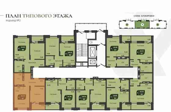 2-комн. квартира, 44.35 м2, 17/17 эт. Красноярск
