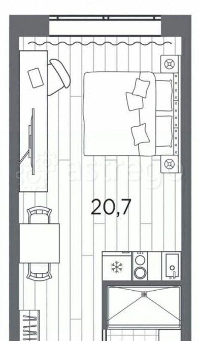 1-комн. апарт-ы, 24.5 м2, 7/13 эт. Санкт-Петербург - изображение 1