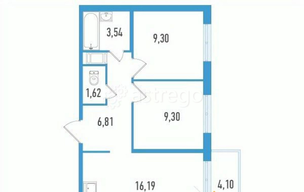 3-комн. квартира, 63.18 м2, 2/12 эт. Санкт-Петербург - изображение 2