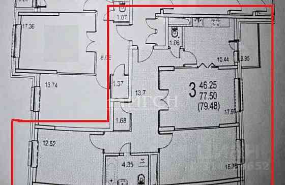 3-комн. квартира, 80 м2, 18/18 эт. Москва