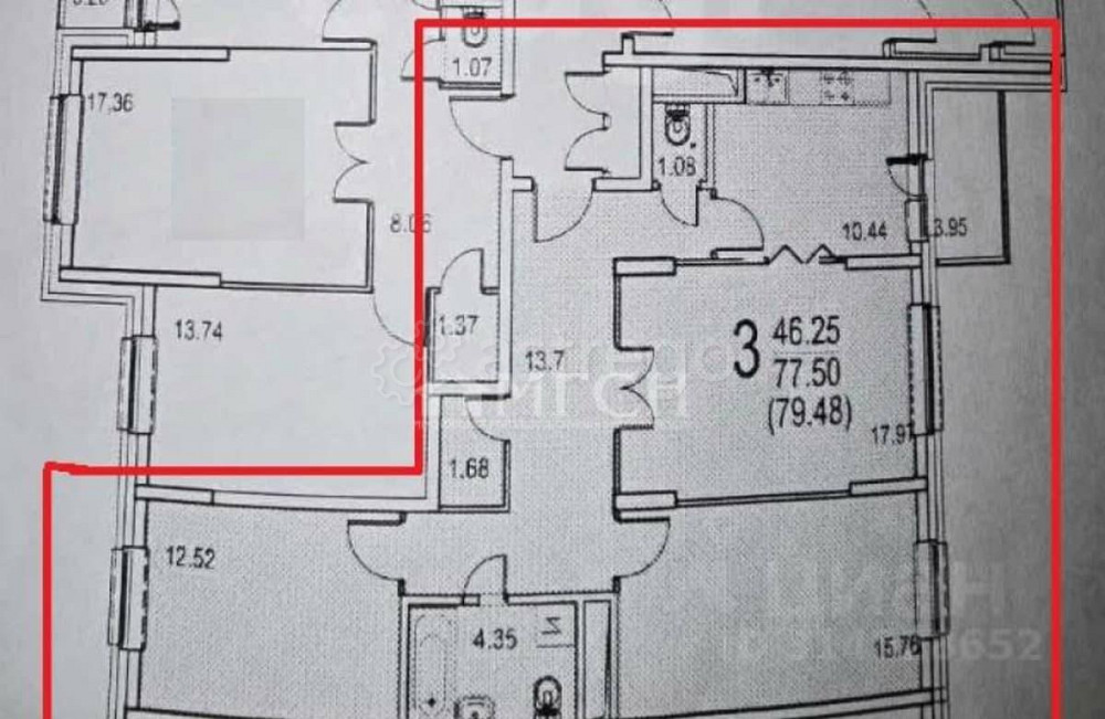 3-комн. квартира, 80 м2, 18/18 эт. Москва - изображение 1