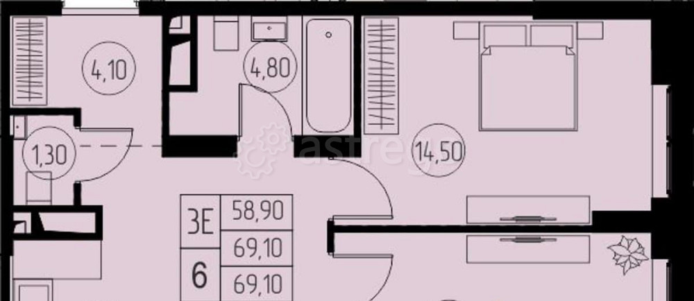 3-комн. квартира, 69.1 м2, 4/23 эт. Пушкино - изображение 1