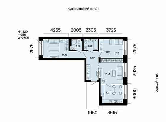 3-комн. квартира, 65.28 м2, 4/31 эт. Уфа