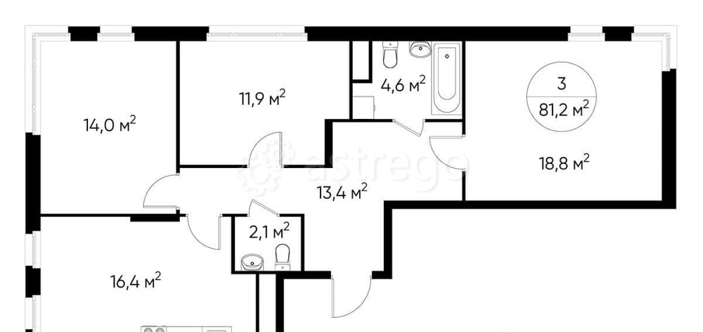 3-комн. квартира, 81 м2, 5/17 эт. Москва - изображение 1