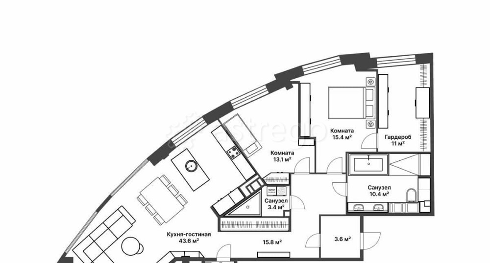 4-комн. квартира, 118.2 м2, 10/14 эт. Санкт-Петербург - изображение 3