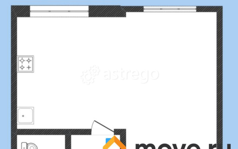 Студия, 25 м2, 3/3 эт. Шебекино - изображение 4