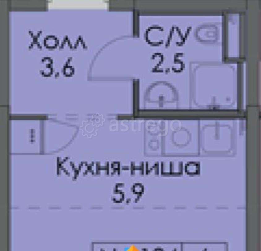 Студия, 23.6 м2, 2/26 эт. Мытищи - изображение 3