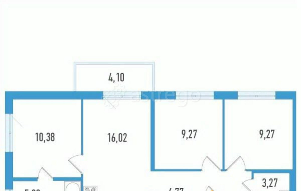 3-комн. квартира, 62.92 м2, 2/12 эт. Санкт-Петербург - изображение 1