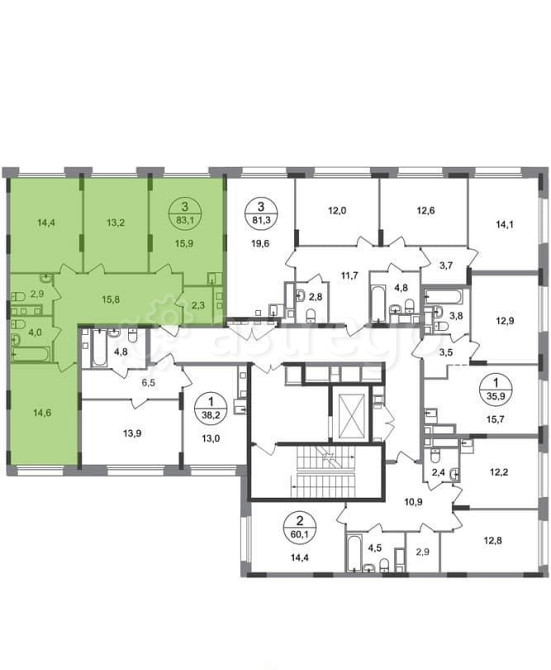 3-комн. квартира, 83 м2, 7/17 эт. Москва - изображение 4