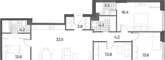 4-комн. квартира, 107.6 м2, 39/42 эт. Москва
