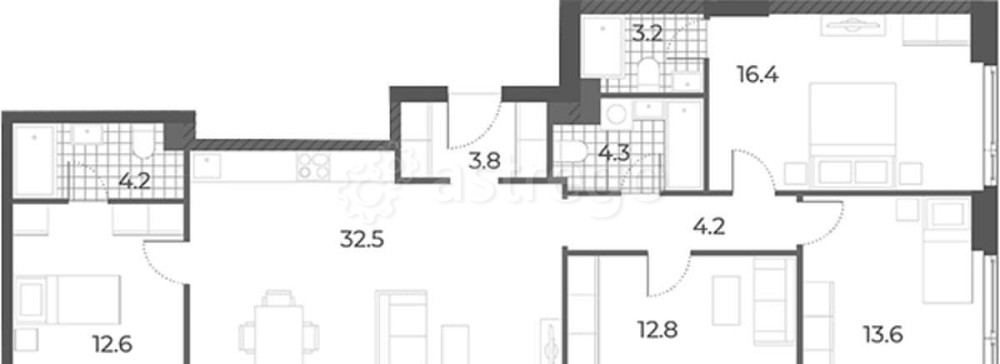 4-комн. квартира, 107.6 м2, 39/42 эт. Москва - изображение 1
