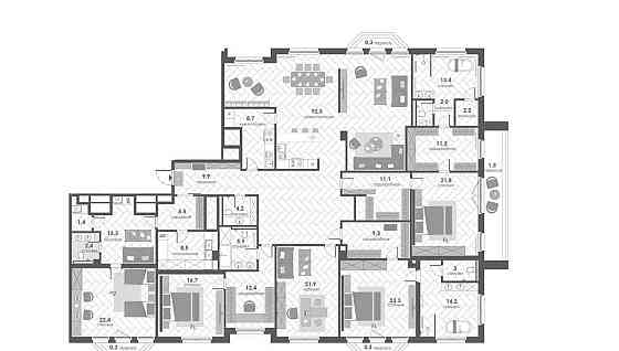 5-комн. квартира, 340 м2, 13/14 эт. Москва