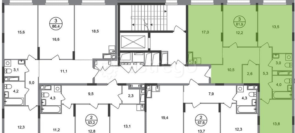 3-комн. квартира, 81 м2, 4/17 эт. Москва - изображение 7