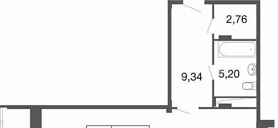 Студия, 50.73 м2, 1/9 эт. Апрелевка