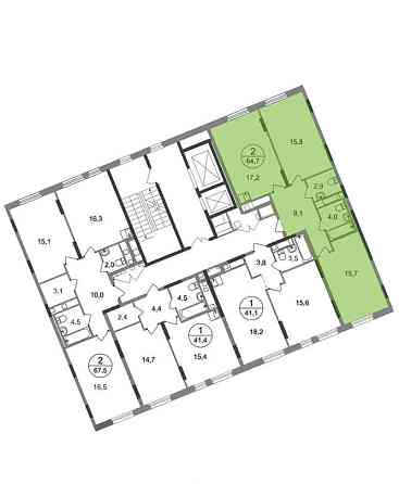 2-комн. квартира, 64 м2, 8/17 эт. Москва