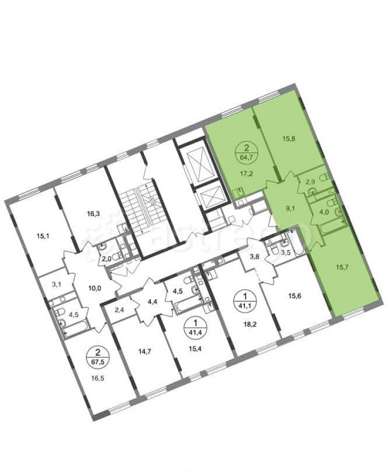 2-комн. квартира, 64 м2, 8/17 эт. Москва - изображение 4