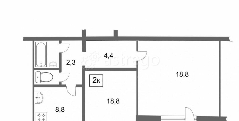 2-комн. квартира, 45 м2, 10/15 эт. Красноярск - изображение 1