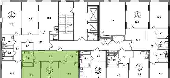 2-комн. квартира, 57 м2, 14/17 эт. Москва