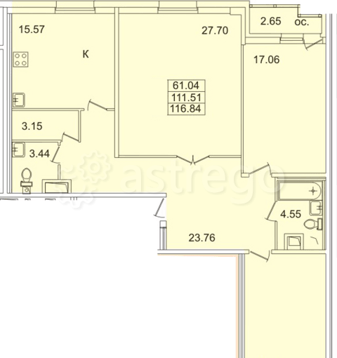 3-комн. квартира, 116 м2, 13/28 эт. Санкт-Петербург - изображение 2