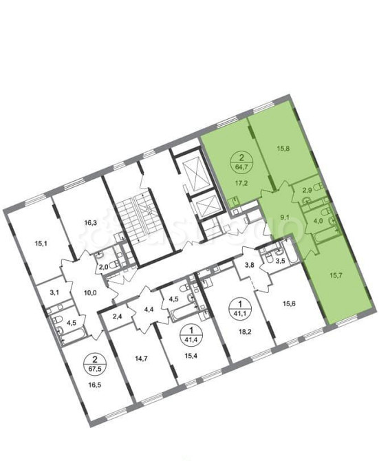 2-комн. квартира, 64 м2, 13/17 эт. Москва - изображение 3