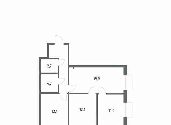 3-комн. квартира, 71.4 м2, 5/12 эт. Санкт-Петербург