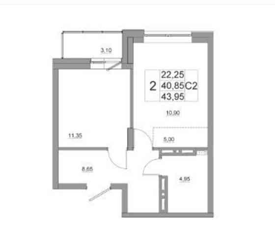 2-комн. квартира, 43.95 м2, 17/17 эт. Красноярск