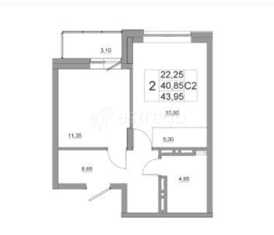 2-комн. квартира, 43.95 м2, 17/17 эт. Красноярск - изображение 1