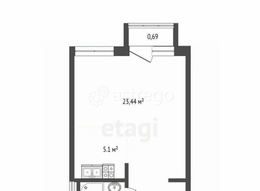 Студия, 23.44 м2, 11/17 эт. Мытищи - изображение 5