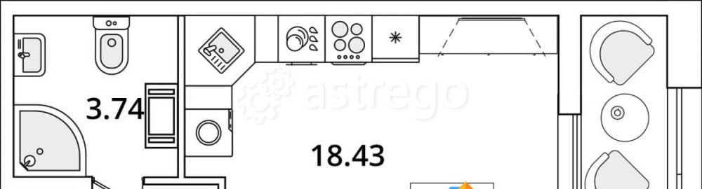 Студия, 27.8 м2, 11/22 эт. Санкт-Петербург - изображение 1