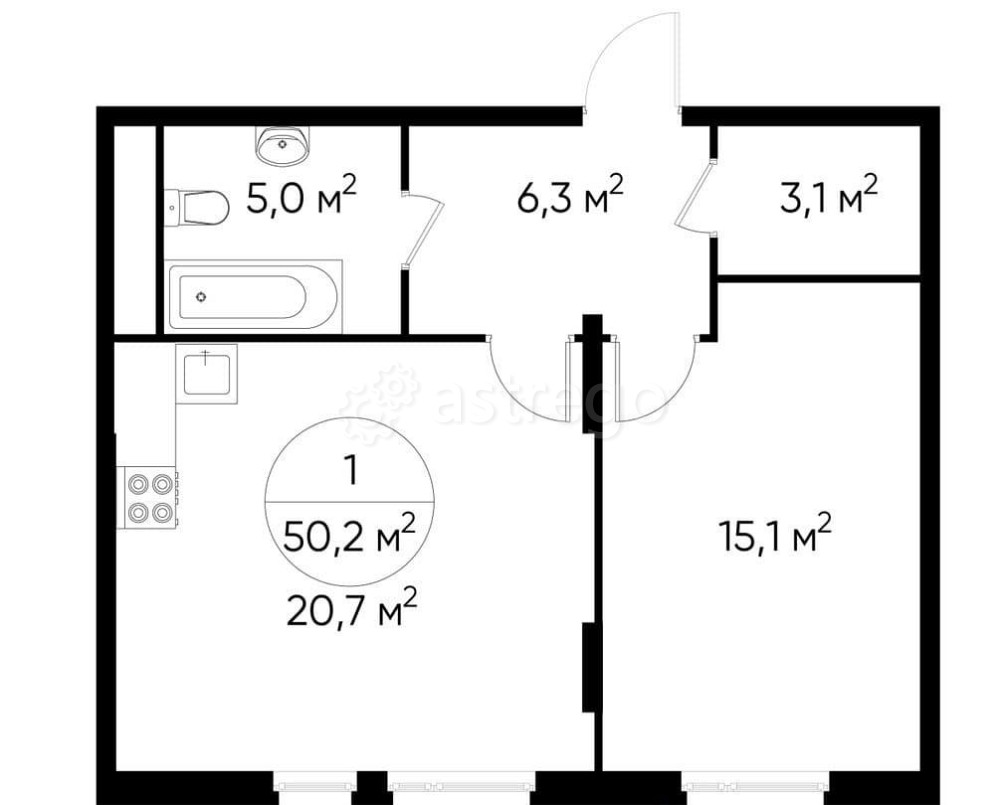 1-комн. квартира, 50 м2, 12/17 эт. Москва - изображение 1