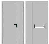 Дверь противопожарная металлическая двупольная EI 60 с замком «Антипаника» Уфа