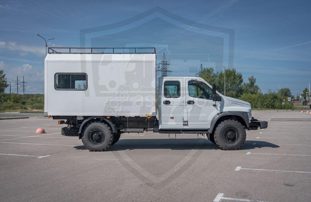 Автодом для геологических исследований, машина для рыбалки и охоты на базе сдвоенной дубль кабины С4 Москва - изображение 1