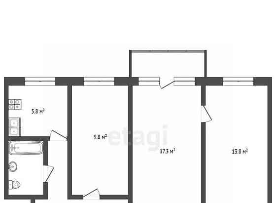 3-комн. квартира, 56.4 м2, 3/4 эт. Серпухов