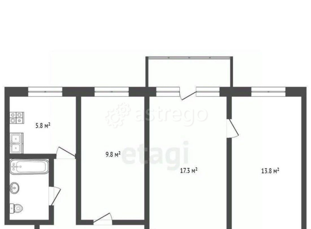 3-комн. квартира, 56.4 м2, 3/4 эт. Серпухов - изображение 4