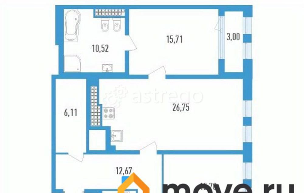 3-комн. квартира, 116.81 м2, 20/23 эт. Санкт-Петербург - изображение 1