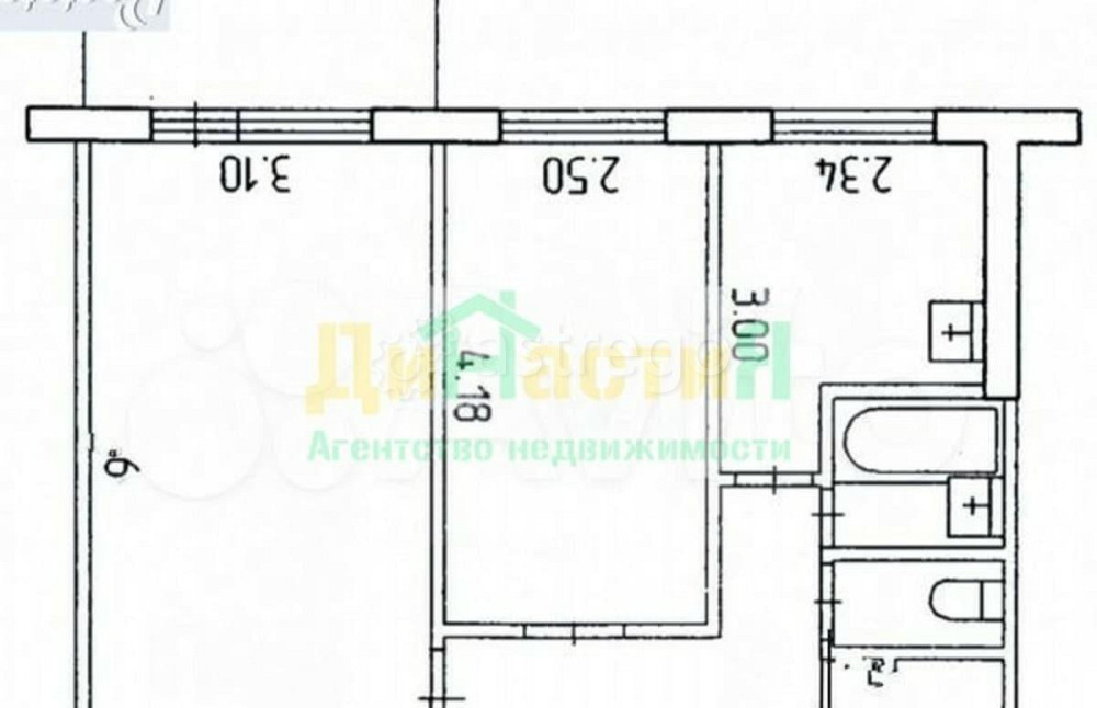 2-комн. квартира, 43.6 м2, 4/4 эт. Белгород - изображение 3