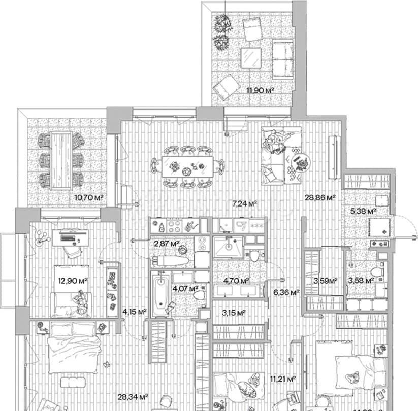 4-комн. квартира, 147.48 м2, 4/6 эт. Москва - изображение 1