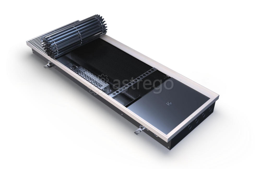 Конвектор внутрипольный VITRON ВКВ.090.360.700.4ТГ.24В с корпусом из оцинкованной стали Витрон Москва - изображение 1
