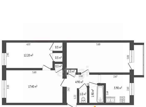3-комн. квартира, 62 м2, 5/5 эт. Котлас