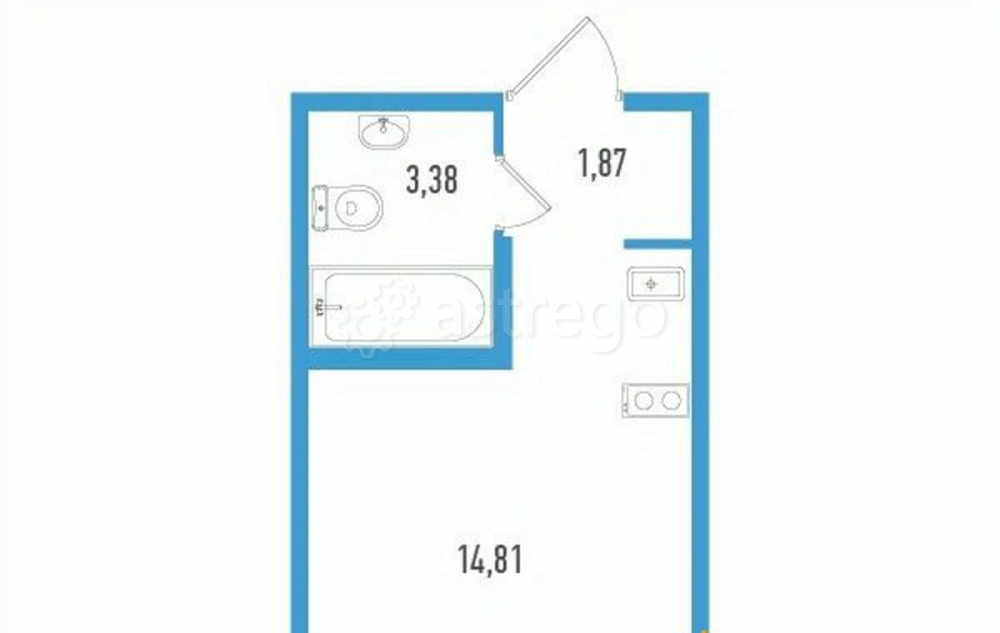 Студия, 21.33 м2, 3/12 эт. Санкт-Петербург - изображение 1