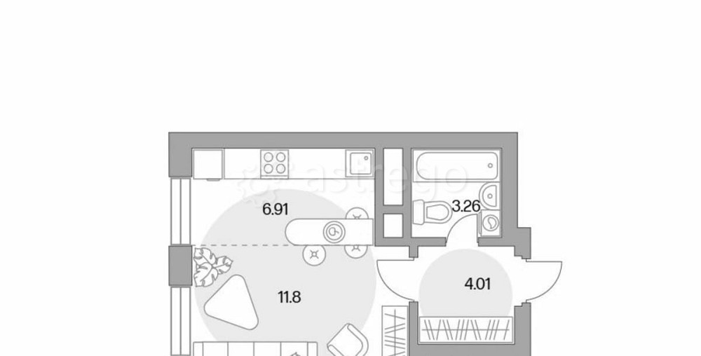 Студия, 25.98 м2, 15/24 эт. Красногорск - изображение 5