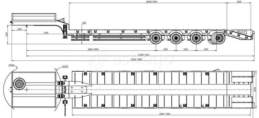 Трал четырехосный низкорамный раздвижной, уголковые трапы Ставрополь - изображение 1