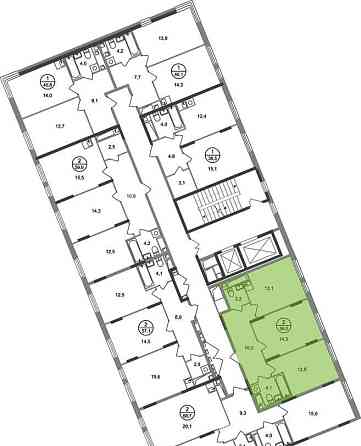 2-комн. квартира, 56 м2, 15/17 эт. Москва
