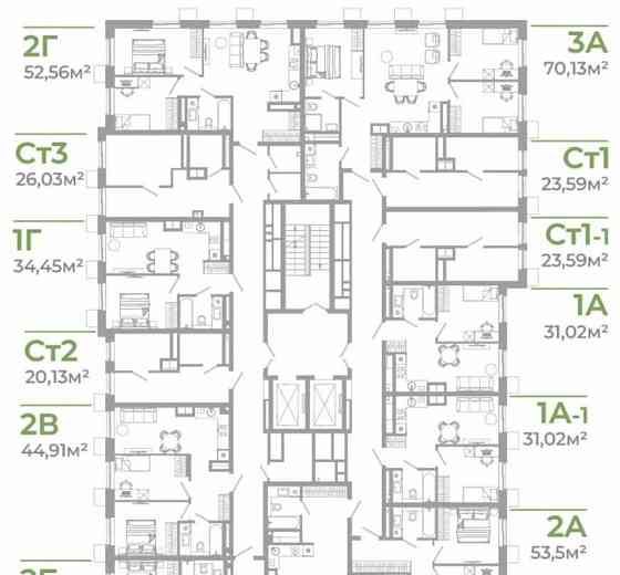 Студия, 23.48 м2, 2/18 эт. Астрахань