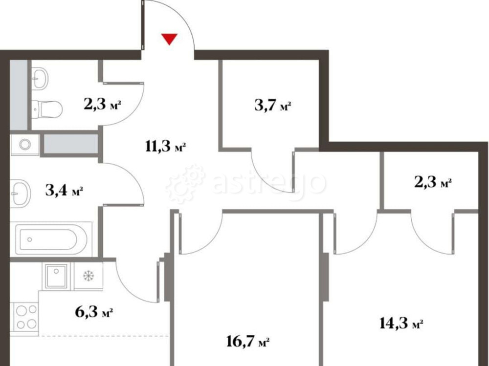 3-комн. квартира, 70.5 м2, 2/6 эт. Красногорск - изображение 1