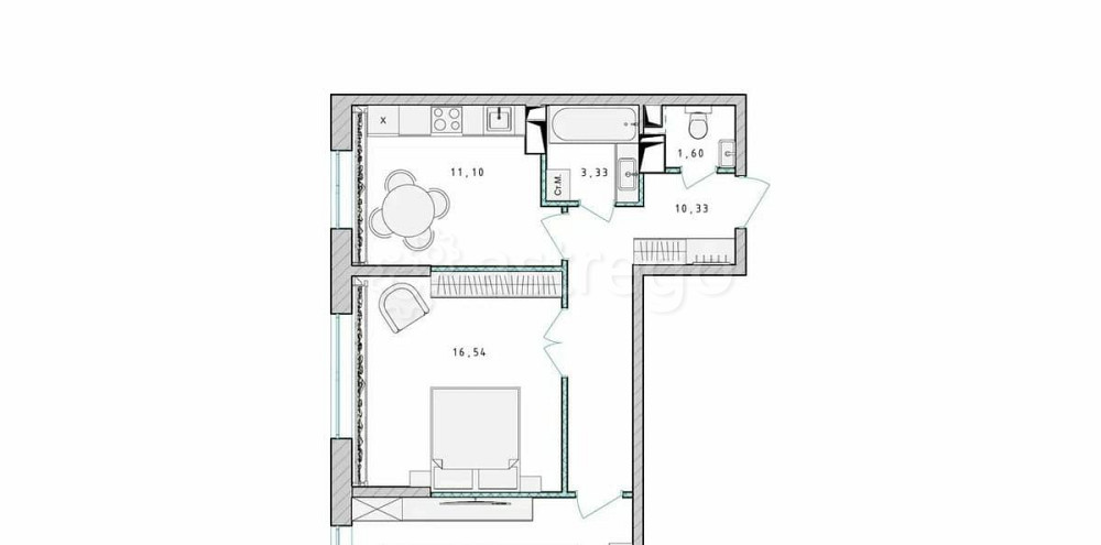 2-комн. квартира, 59.3 м2, 16/17 эт. Пушкино - изображение 1