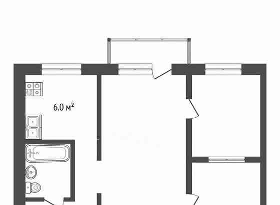 3-комн. квартира, 44 м2, 2/2 эт. Воскресенск